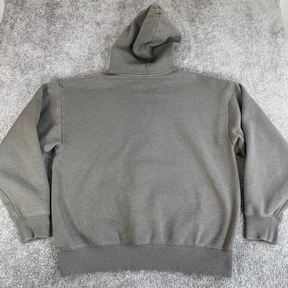 North Face Hoodie Mens Medium Sweatshirt Glitch Logo Fleece Pullover‎ Gray